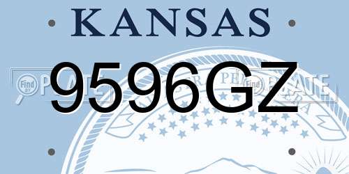 9596GZ Kansas License Plate