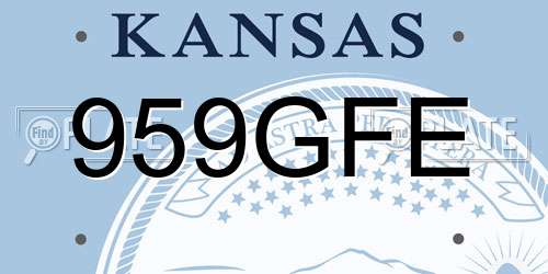 959GFE Kansas License Plate