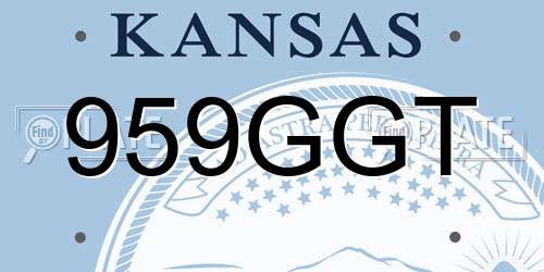 959GGT Kansas License Plate