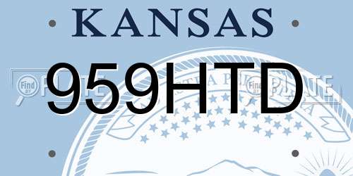 959HTD Kansas License Plate