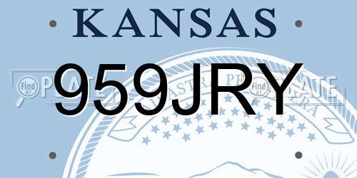 959JRY Kansas License Plate