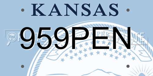 959PEN Kansas License Plate