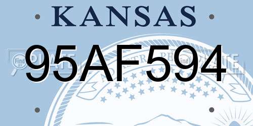 95AF594 Kansas License Plate