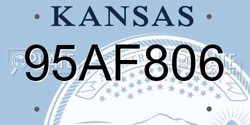 95AF806 Kansas License Plate
