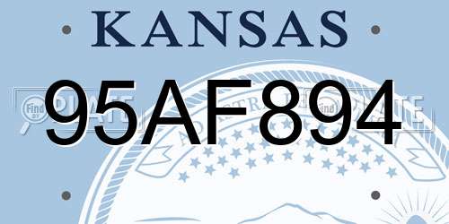 95AF894 Kansas License Plate