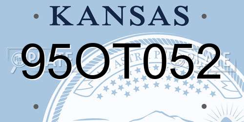 95OT052 Kansas License Plate