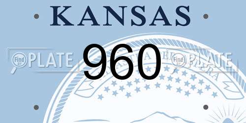 960 Kansas License Plate
