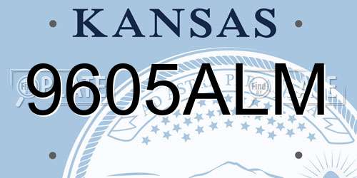 9605ALM Kansas License Plate