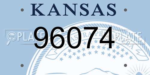 96074 Kansas License Plate