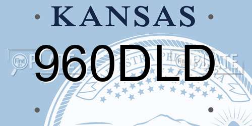960DLD Kansas License Plate