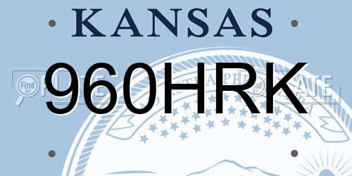 960HRK Kansas License Plate