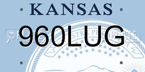 960LUG Kansas License Plate