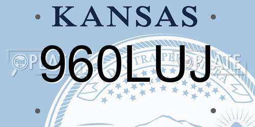 960LUJ Kansas License Plate