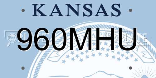 960MHU Kansas License Plate