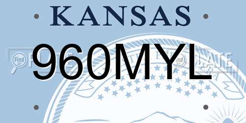 960MYL Kansas License Plate
