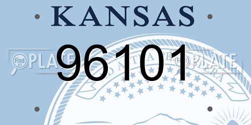 96101 Kansas License Plate