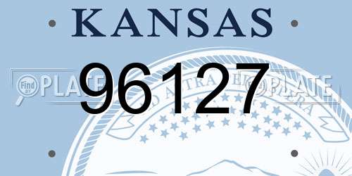 96127 Kansas License Plate