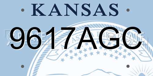 9617AGC Kansas License Plate