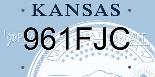 961FJC Kansas License Plate