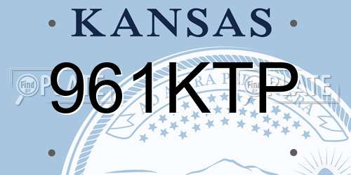 961KTP Kansas License Plate