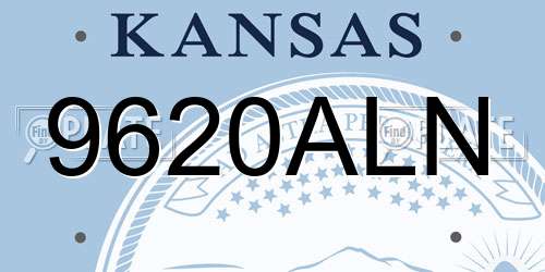 9620ALN Kansas License Plate