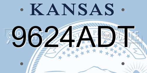 9624ADT Kansas License Plate