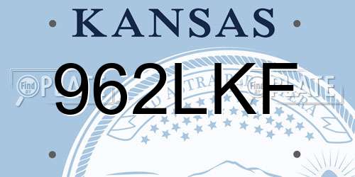 962LKF Kansas License Plate