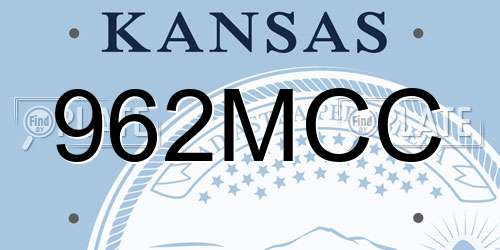 962MCC Kansas License Plate
