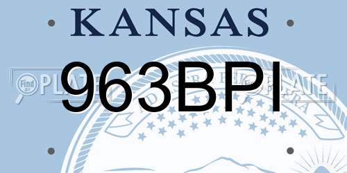 963BPI Kansas License Plate