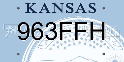963FFH Kansas License Plate
