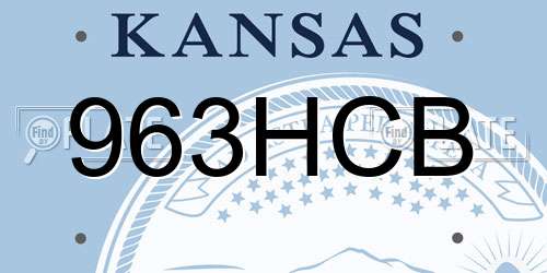 963HCB Kansas License Plate
