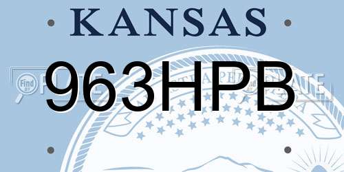 963HPB Kansas License Plate
