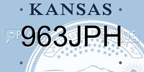 963JPH Kansas License Plate