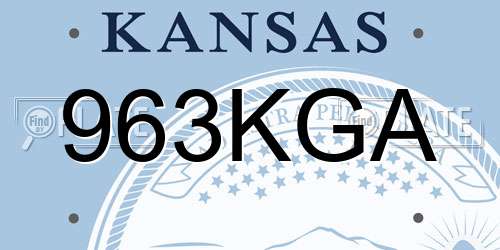 963KGA Kansas License Plate