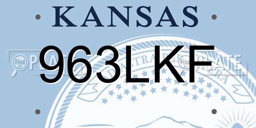 963LKF Kansas License Plate