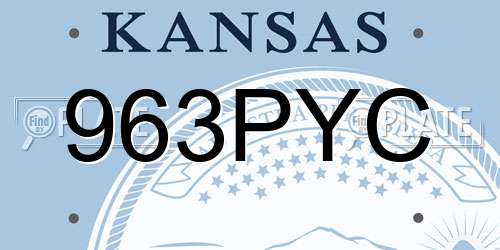 963PYC Kansas License Plate