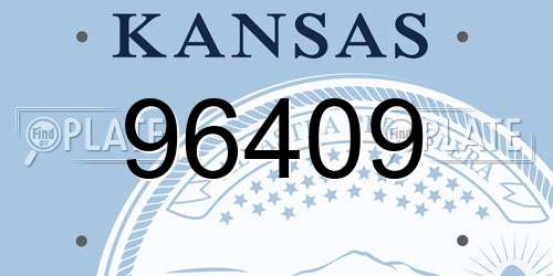 96409 Kansas License Plate