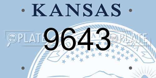 9643 Kansas License Plate