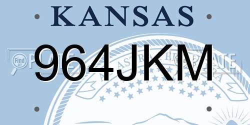 964JKM Kansas License Plate