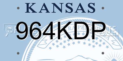 964KDP Kansas License Plate