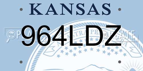 964LDZ Kansas License Plate