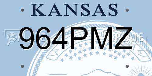 964PMZ Kansas License Plate