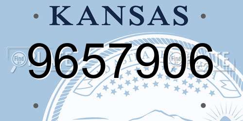 9657906 Kansas License Plate