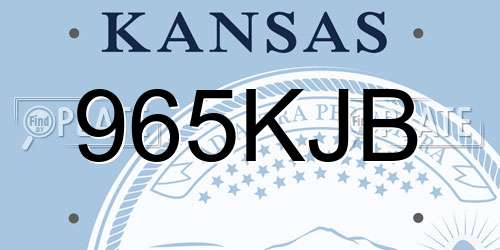 965KJB Kansas License Plate