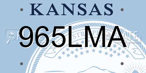 965LMA Kansas License Plate