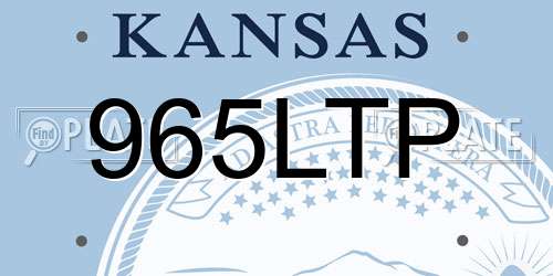 965LTP Kansas License Plate