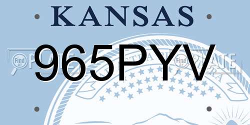 965PYV Kansas License Plate