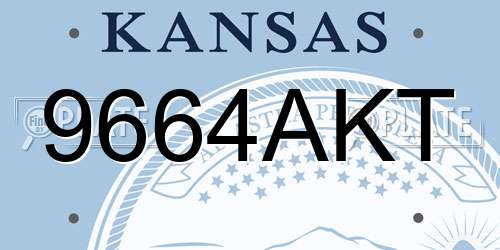 9664AKT Kansas License Plate