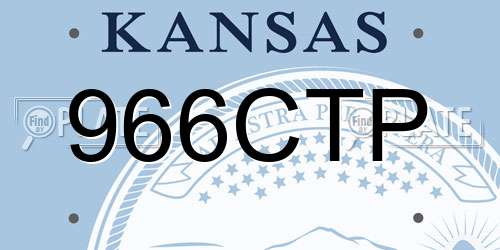 966CTP Kansas License Plate