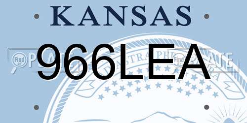 966LEA Kansas License Plate